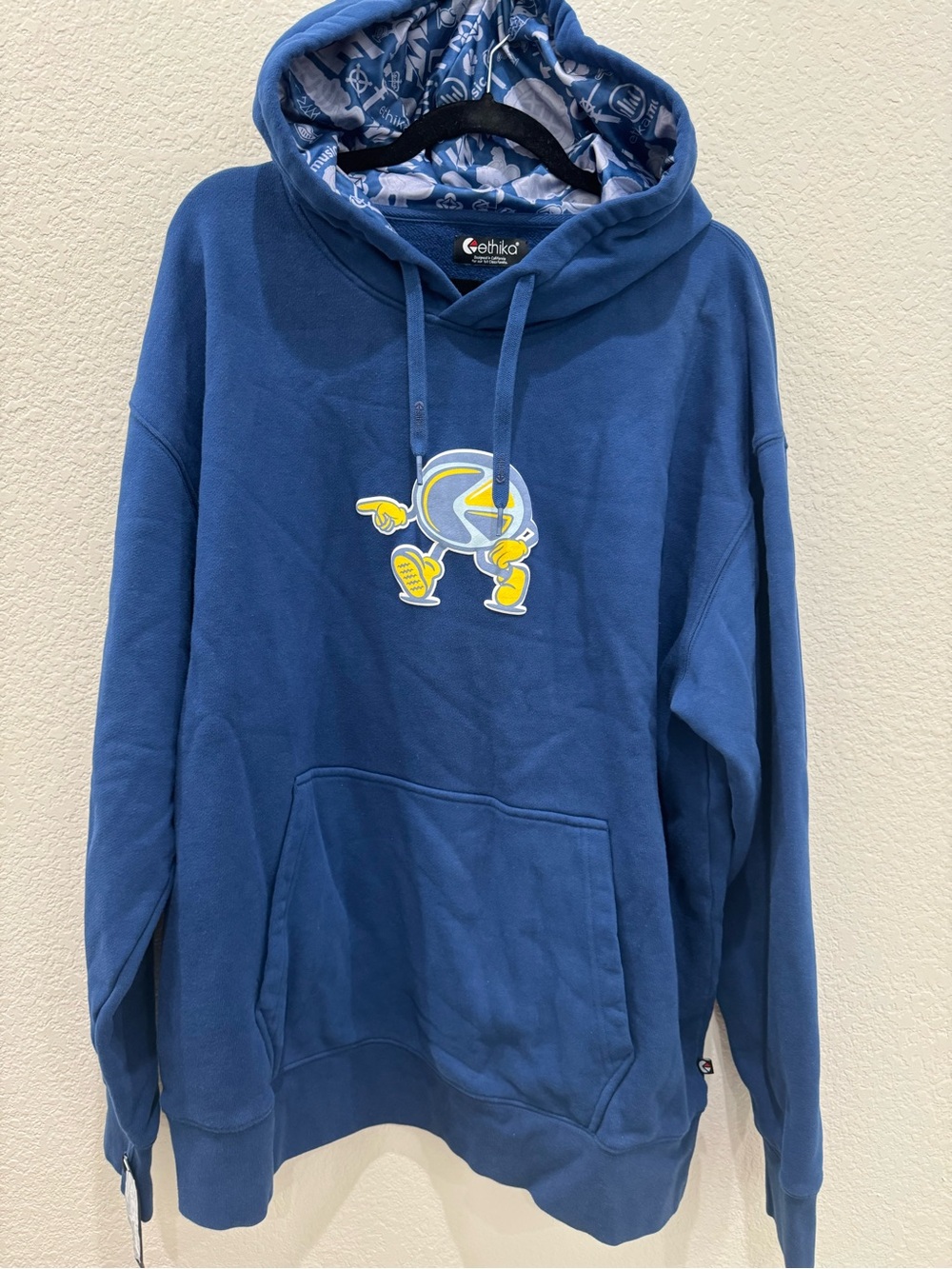 Ethika Mens XL Mascot Navy Pullover Hoodie Graphic Pocket New With Tags NWT